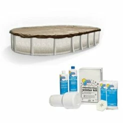 Polar Protector 20-Year 16' X 32' Oval Winter Pool Cover With Pool Closing Kit Up To 15,000 Gallons Bundle