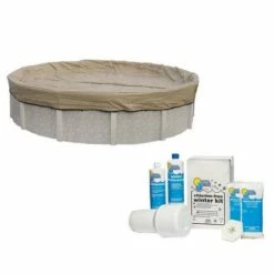 Polar Protector 20-Year 24' Round Winter Pool Cover With Pool Closing Kit Up To 15,000 Gallons Bundle