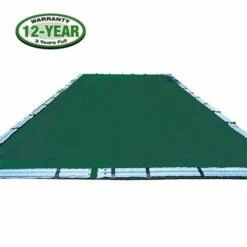 Polar Plus 16' X 32' Rectangle Left Side Step Winter Pool Cover With 13 Blue 8 Ft. Double Water Tubes