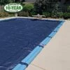 Polar 16' X 32' Rectangle Right Side Step Winter Pool Cover With 13 Blue 8 Ft. Double Water Tubes