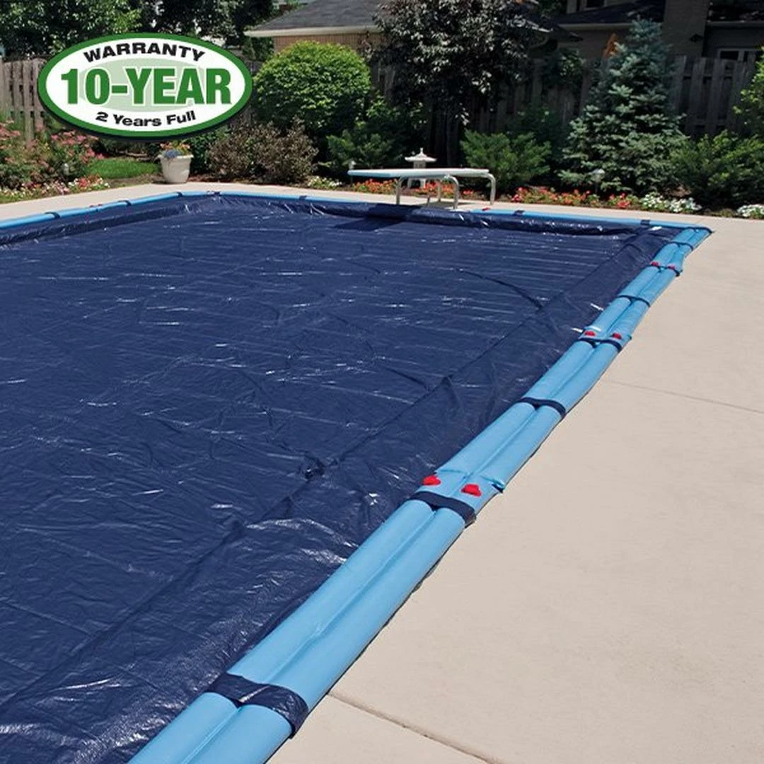 Polar 16' X 32' Rectangle Right Side Step Winter Pool Cover With 13 Blue 8 Ft. Double Water Tubes - Image 4