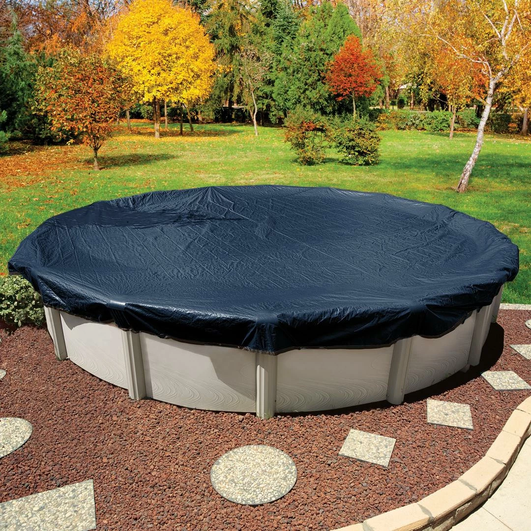 Midwest Canvas - 24' Round Winter Pool Cover, 8 Year Warranty, Blue - Image 8